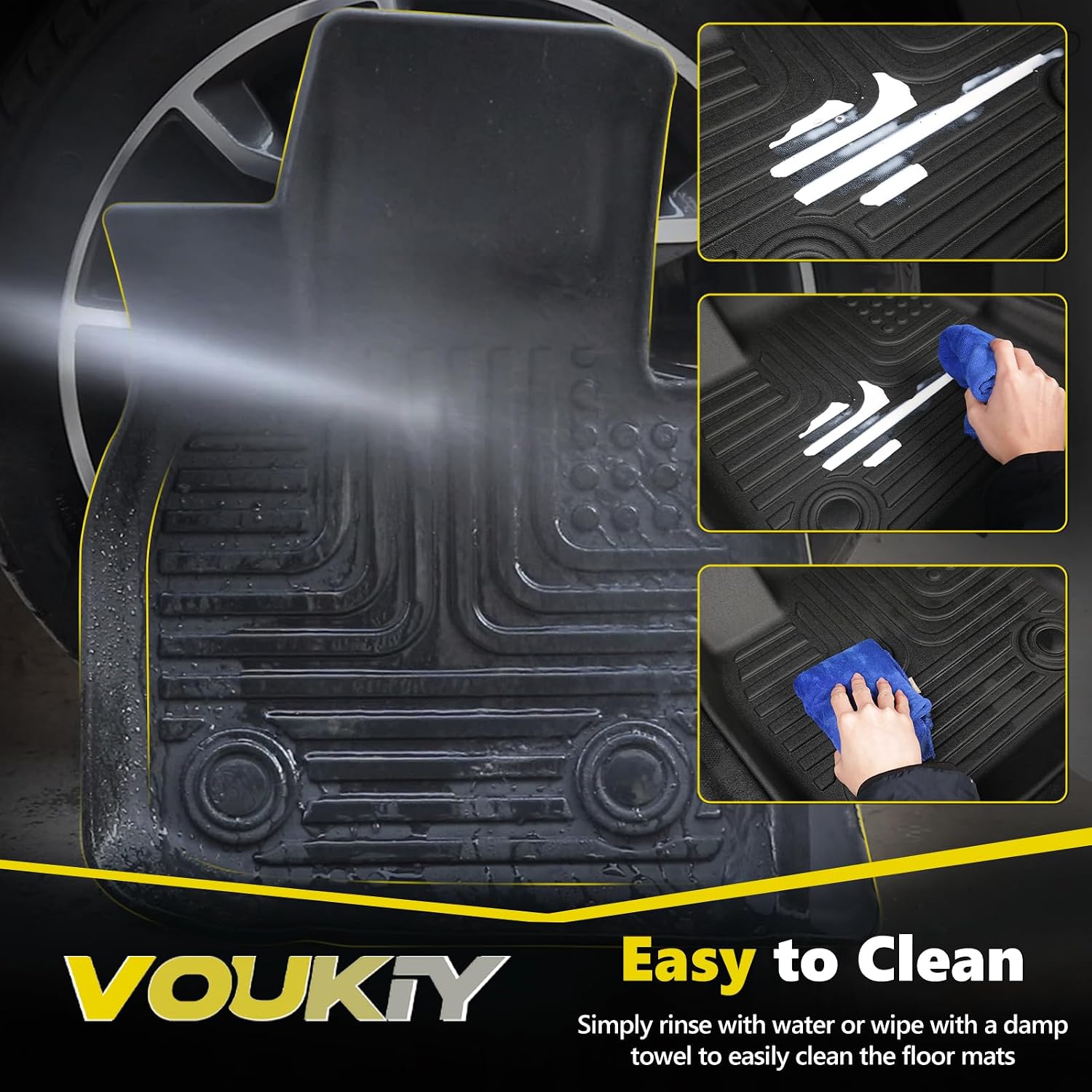 All Weather Car Floor Mats Fit for X7 40i, M50i, M60i (only fit 6 Seater) 2019-2025 2026 Automotive Floor Liners X7 Front& Rear& 3rd Row Accessories Black