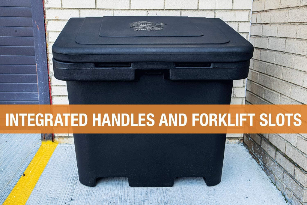 Buyers Products 9031100 Heavy Duty Poly Storage Bin, 65 Gallon Capacity, Multi-Purpose Storage Bin for Salt, Feed, Seed & More, Corrosion-Free Construction