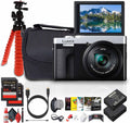 Panasonic TZ99 / ZS99 Point and Shoot Compact Travel Digital Camera (Silver) (DC-TZ99E-S) + Photo Software + 2 x 64GB Card + DMW-BLG10 Battery + Camera Bag + Flexible Tripod + USB-C Cable + More