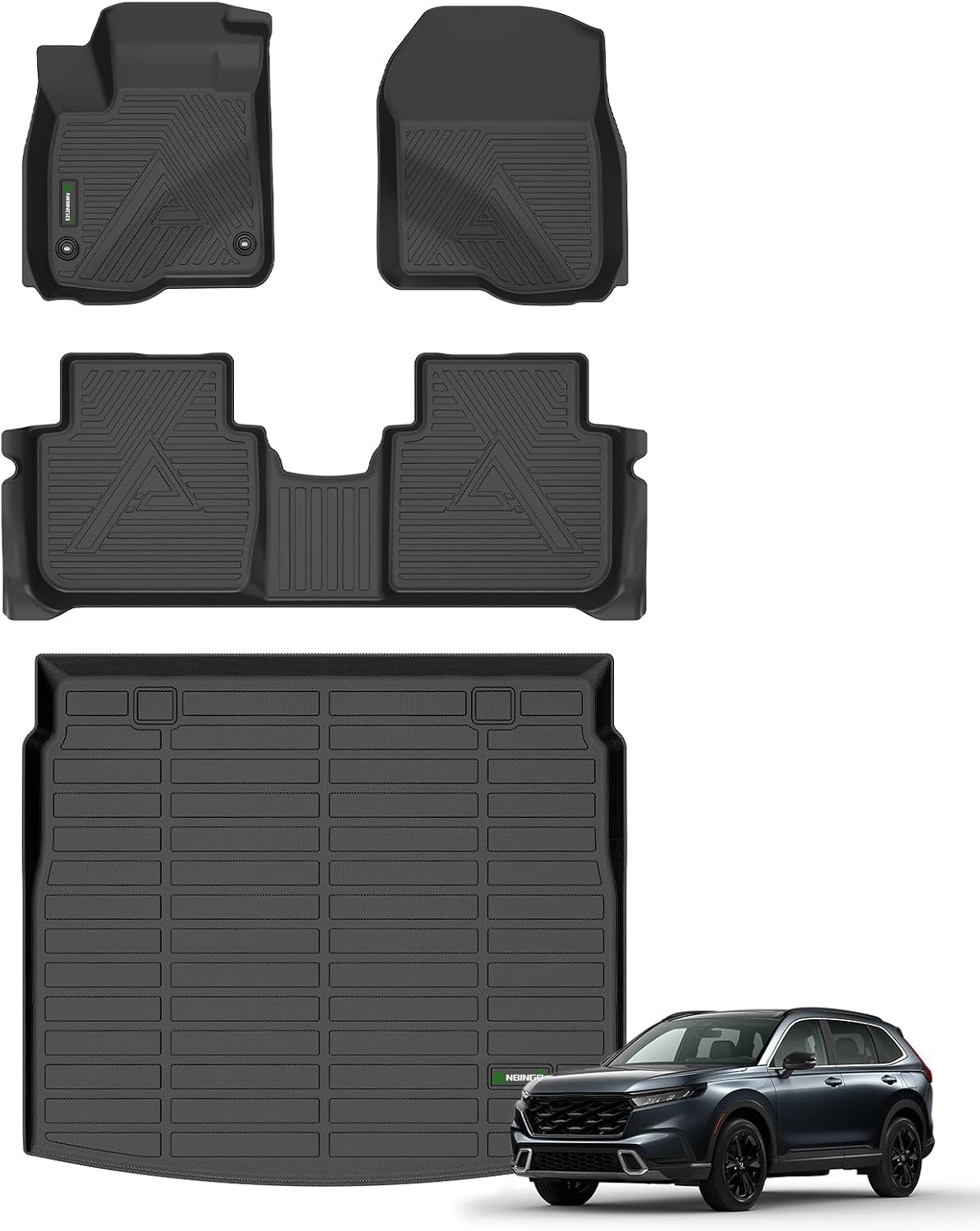 ANBINGO® Floor Mats & Cargo Liner for 2023-2026 Honda CRV (Hybrid) for CR-V Sport/Sport-L/Sport Touring, All Weather Protection TPE Automotive Floor Liners, (Cargo Tray in Highest Position)