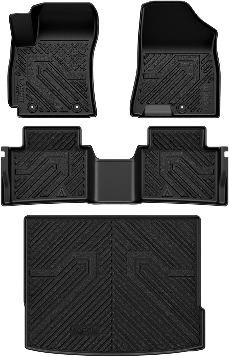 LASFIT Floor Mats & Cargo Mat Fits for Hyundai Kona 2026 2025 2024 N Line/SE/SEL/Limited (Not for EV), All Weather TPE Custom Fit Kona Car Mats & Trunk Liner,Full Set Car Accessories, Black
