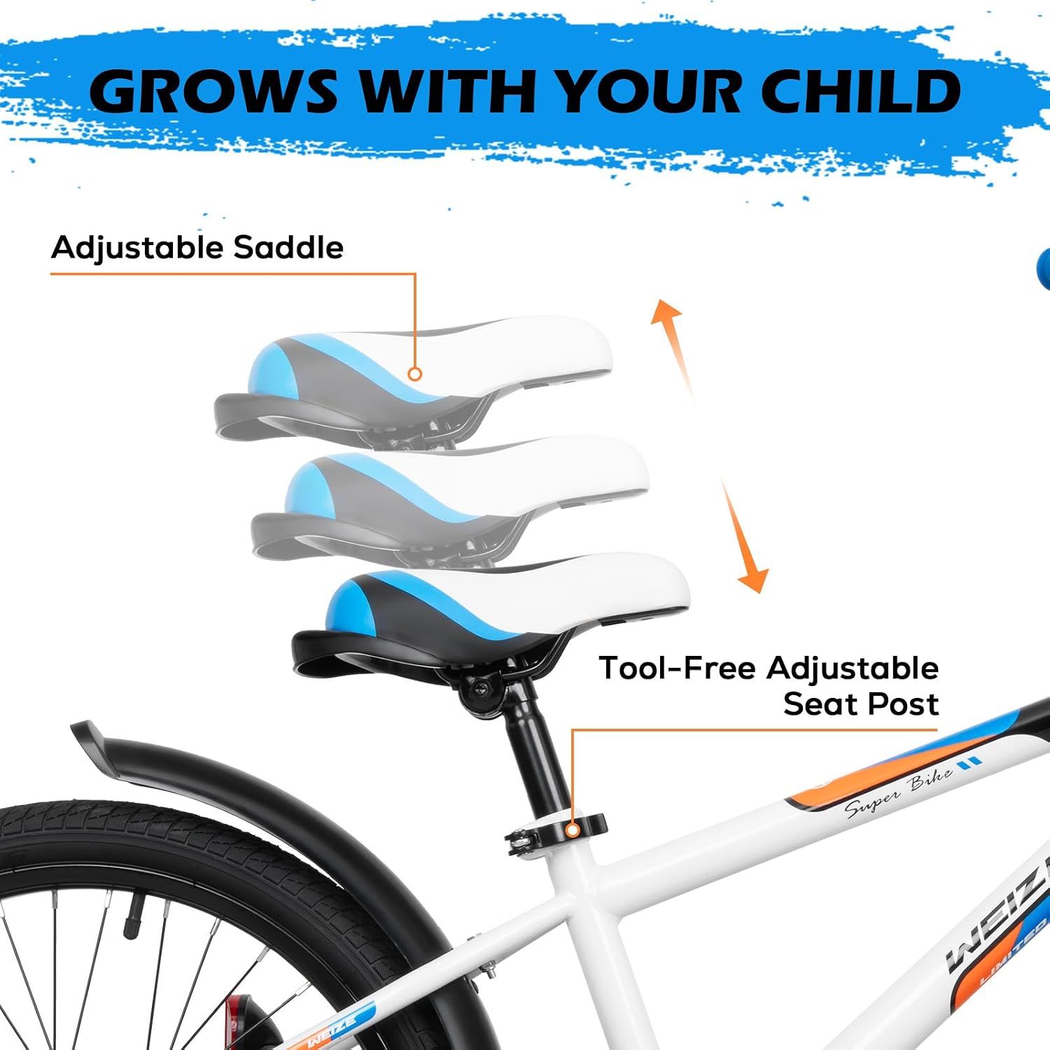 WEIZE Kids Bike, 16 20 Inch Children Bicycle for Boys & Girls Ages 4-12 Years Old, Rider Height 41-62 Inch, Adjustable Seat & Handlebars, Coaster Brake, Multiple Color Options