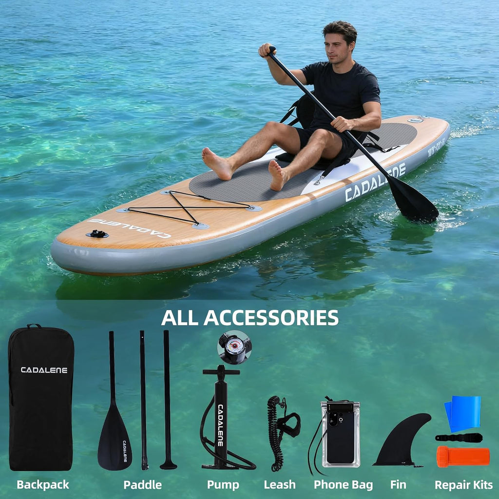 Inflatable Stand Up Paddle Board with SUP Accessories, Anti-Slip EVA Deck, Family-Friendly SUP Boards for Adults & Youth of All Skill Levels, Versatile Yoga Paddle Board