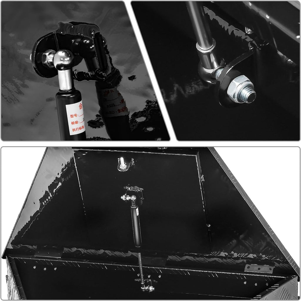 DNA MOTORING Truck Tool Box, Aluminum, Lockable, 32.5'L x 18'W x 16'H, Black, Modern Style, Water Resistant, Flip Top Hinge, TBOX-T5-012-BK