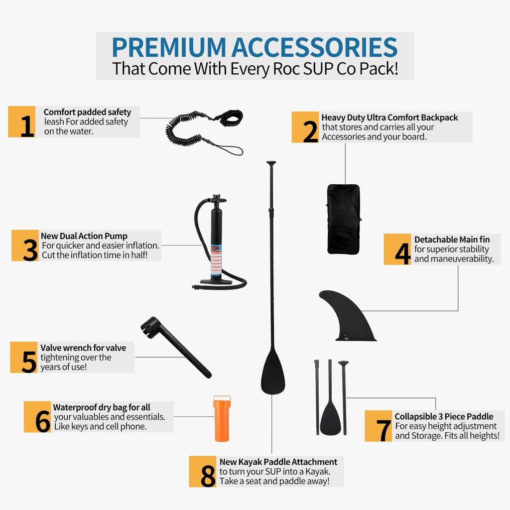 10.6'32'6 Premium Inflatable Stand Up Paddle Boards with Durable SUP Paddle Board Accessories Wide Stable Design Includes Backpack Required Parts Non-Slip Comfort Deck for Youth & Adults