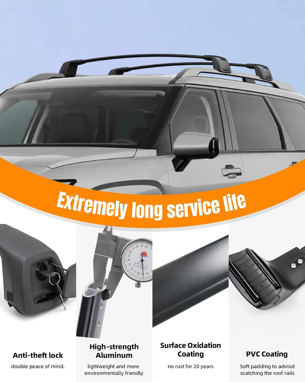 Upgraded Roof Rack Cross Bars Fit for 2026 Hyundai Palisade, Lockable Crossbars Luggage Cargo Carrier, Rooftop Accessories for Bike Kayak Skis Surfboard Canoe