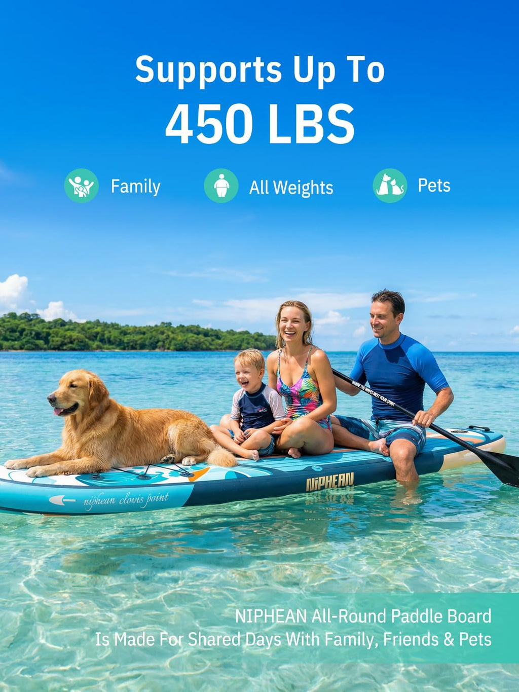 Niphean Inflatable Stand Up Paddle Board with SUP Accessories, Anti-Slip EVA Deck, 10'6'' Inflatable Paddle Boards for Adults & Youth of All Skill Levels