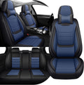 Car Seat Cover Full Set for Toyota Grand Highlander Seat Covers 2024-2025, Nappa Leather Waterproof Seat Covers For Cars, Airbag Safe, Universal Automotive Seat Covers(Luxury Full Set/Black Blue)