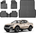 Mixsuper Bed Mat Floor Mats for Hyundai Santa Cruz 2022-2026, All Weather Bed Mat and 2 Row Anti-Slip Floor Liners Set Black