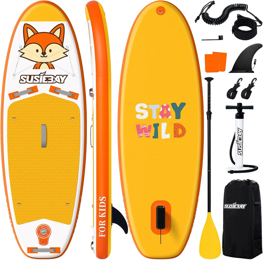 Kids Inflatable Stand Up Paddle Board with SUP Accessories,Wide Stable Design,Non-Slip Comfort Deck, Inflatable Paddle Board for Kids & Children