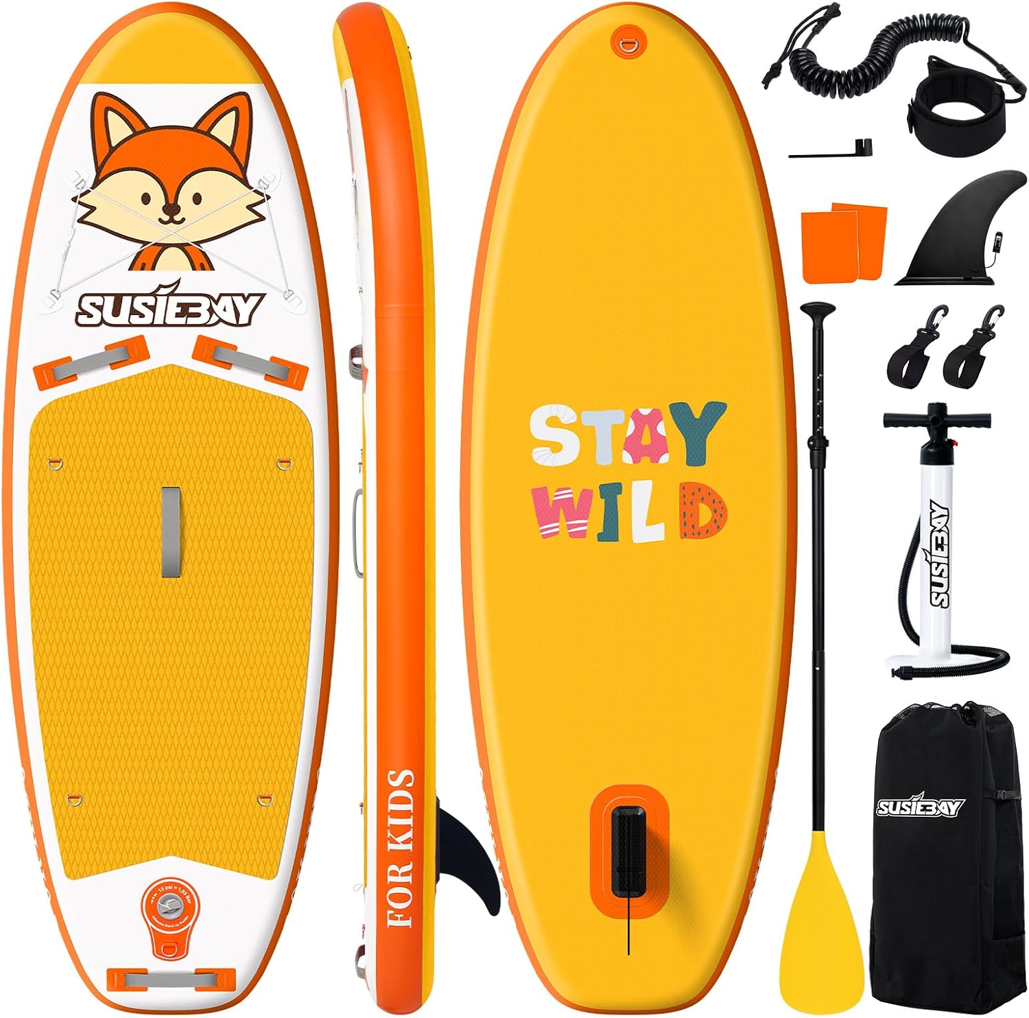 Kids Inflatable Stand Up Paddle Board with SUP Accessories,Wide Stable Design,Non-Slip Comfort Deck, Inflatable Paddle Board for Kids & Children