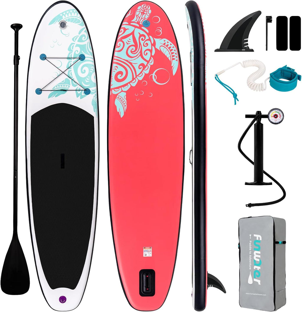 FunWater Inflatable Stand Up Paddle Board with Premium SUP Paddleboard Accessories, Anti-Slip EVA Deck, 11'6''/11'/10'6'' Paddle Boards for Adults & Youth of All Skill Levels