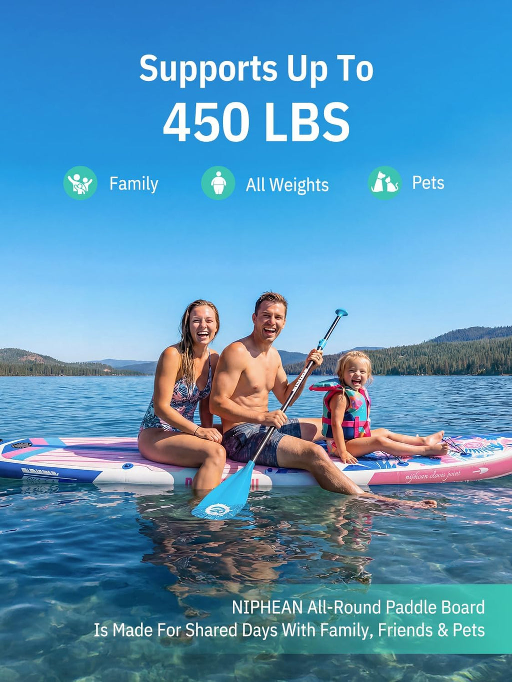 Niphean Inflatable Stand Up Paddle Board with SUP Accessories, Anti-Slip EVA Deck, 10'6'' Inflatable Paddle Boards for Adults & Youth of All Skill Levels