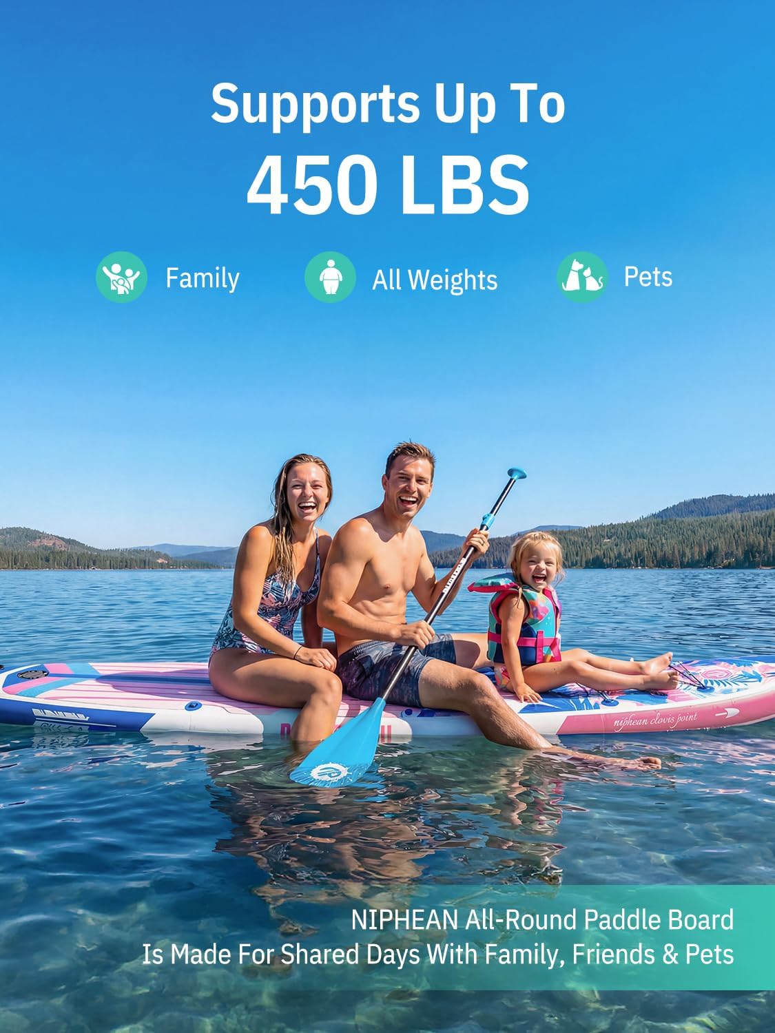 Niphean Inflatable Stand Up Paddle Board with SUP Accessories, Anti-Slip EVA Deck, 10'6'' Inflatable Paddle Boards for Adults & Youth of All Skill Levels