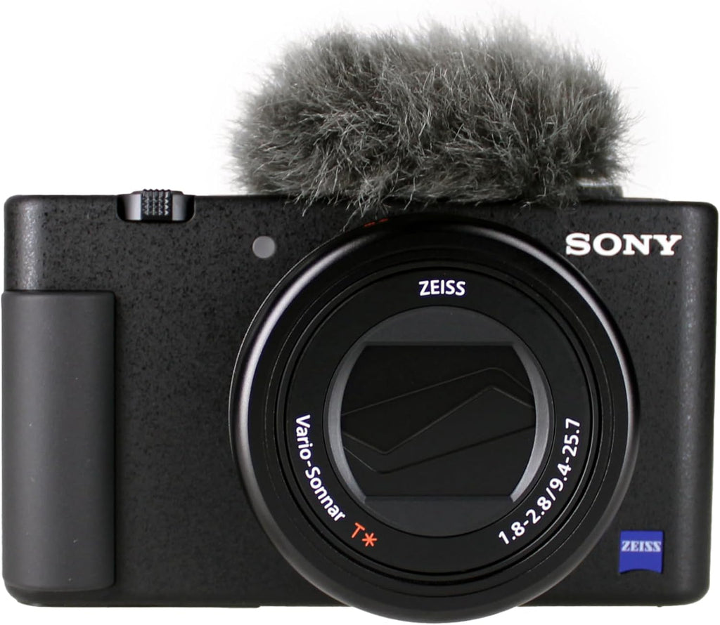 Sony ZV-1 Digital Vlogging Camera Black (DCZV1/B) – 20.1 MP 1' Sensor, 24–70 mm ZEISS Lens, 4K HDR Video, Flip Screen w/ 64GB Card, Photo Software, NP-BX1 Battery, Card Reader, LED Light and More