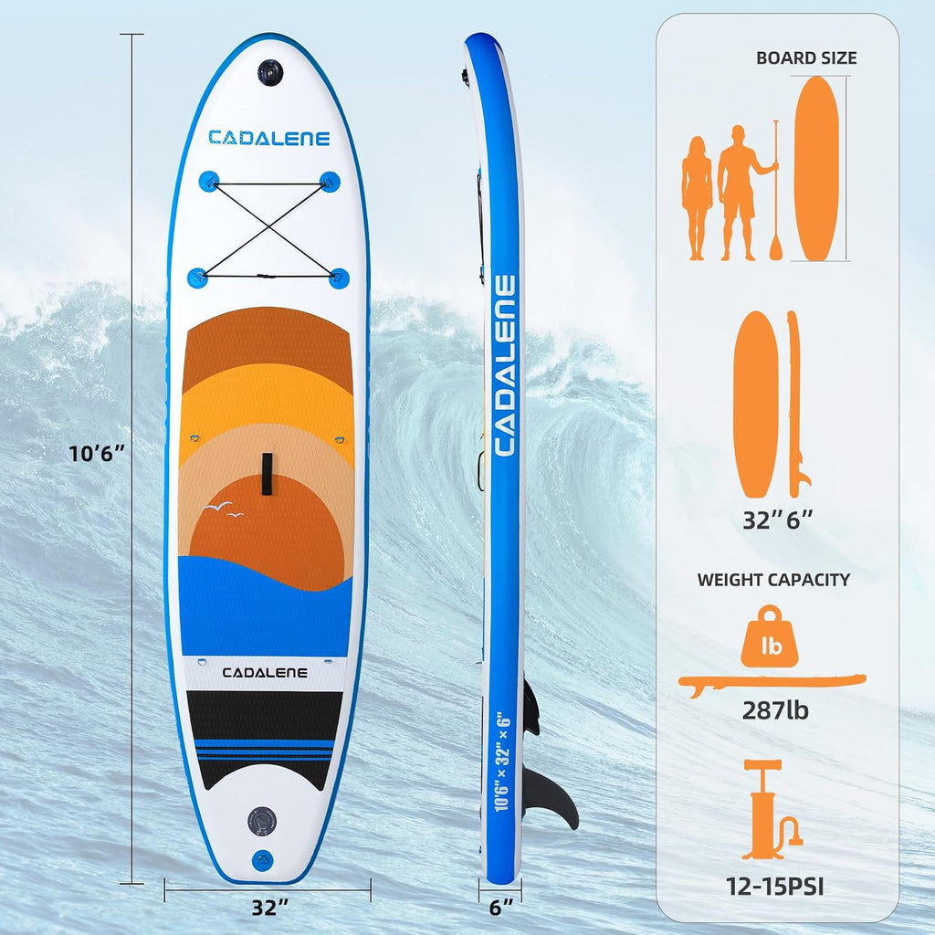 Inflatable Stand Up Paddle Board with SUP Accessories, Anti-Slip EVA Deck, Family-Friendly SUP Boards for Adults & Youth of All Skill Levels, Versatile Yoga Paddle Board