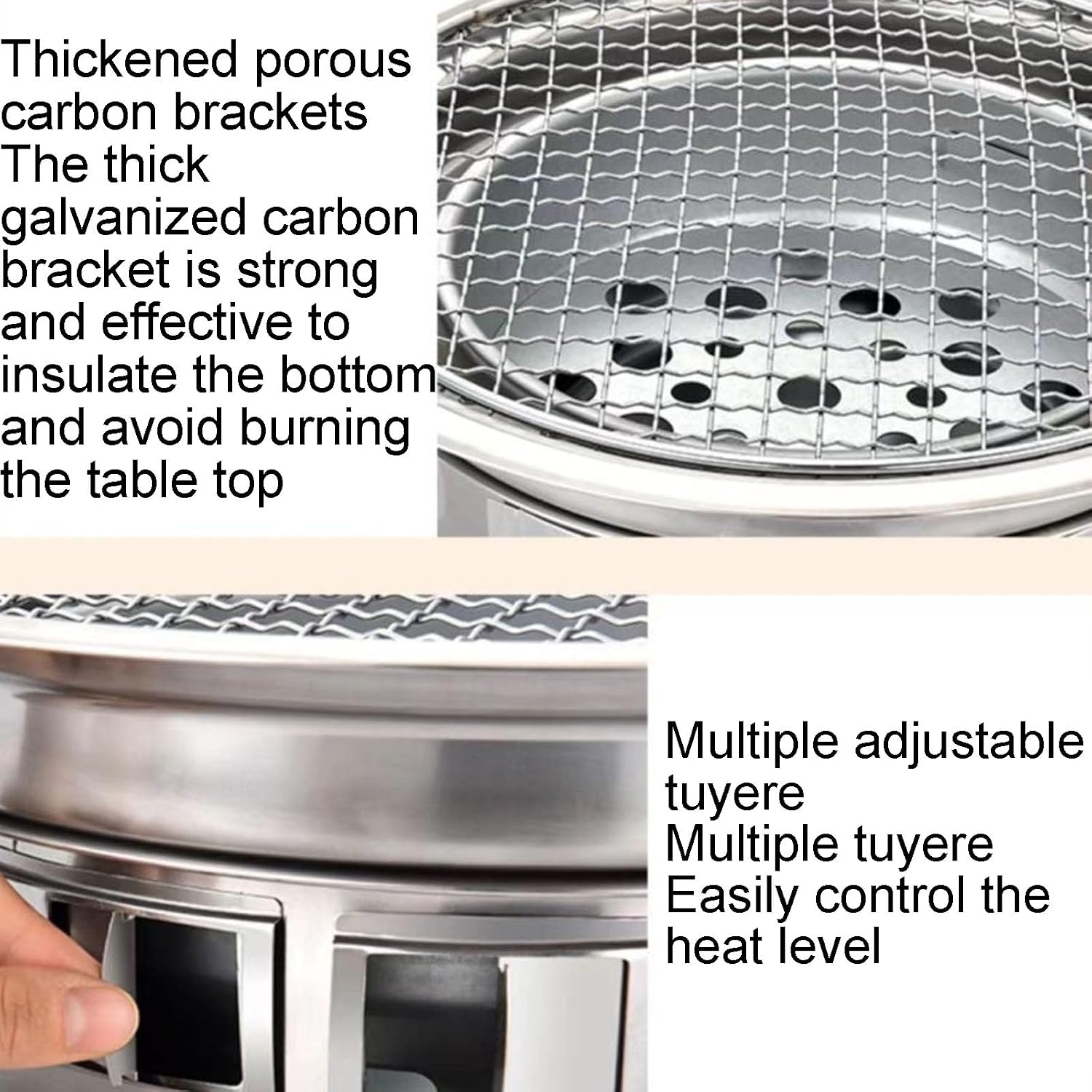 Korean BBQ Grill, Adjustable Air Vent Design, Thickened Non-Stick Grill Plate, Perfect for Family Gatherings, Suitable for 3-4 People