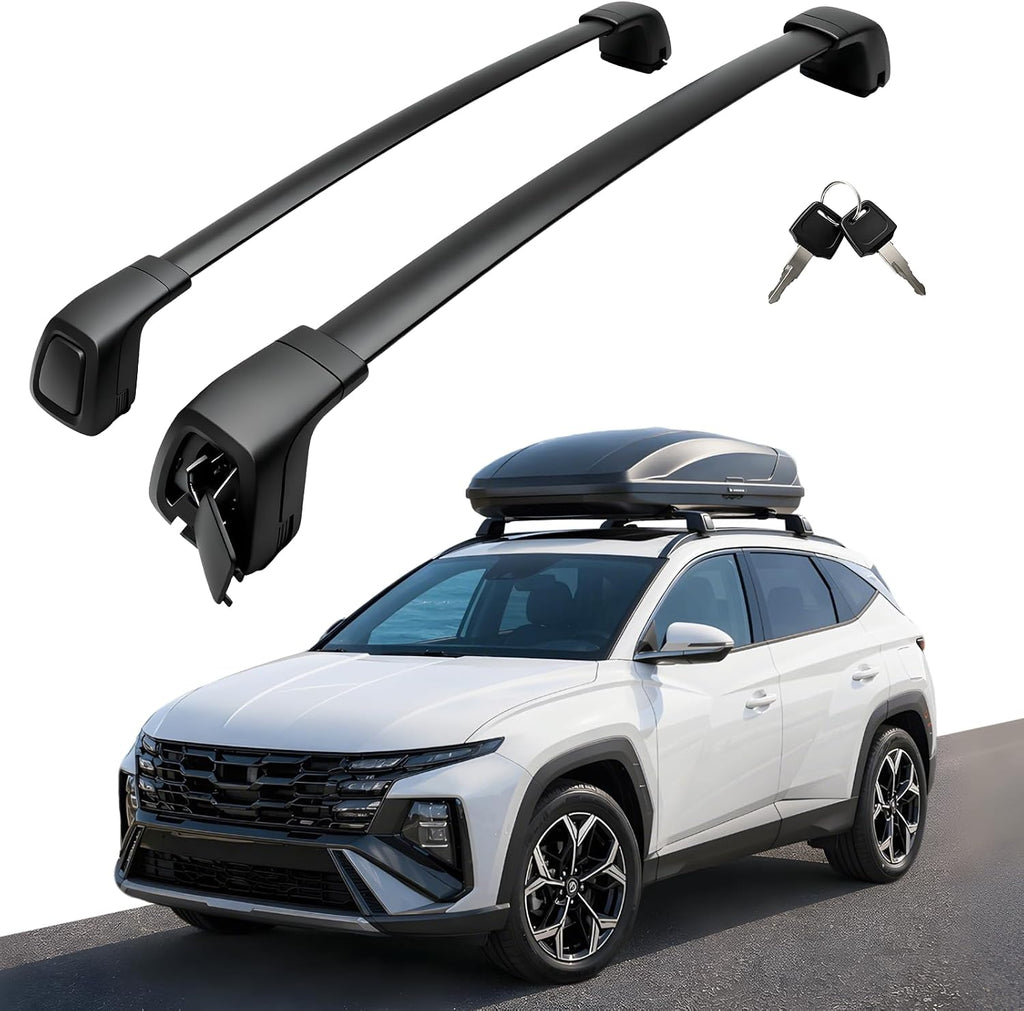Aluminum Roof Rack Cross Bars Fit for 2022-2026 Hyundai Tucson NX4 SEL/N Line/Limited/SEL Premium with Flush Side Rails, Aerodynamic Rooftop Cargo Carrier Luggage with Anti-Theft Lock