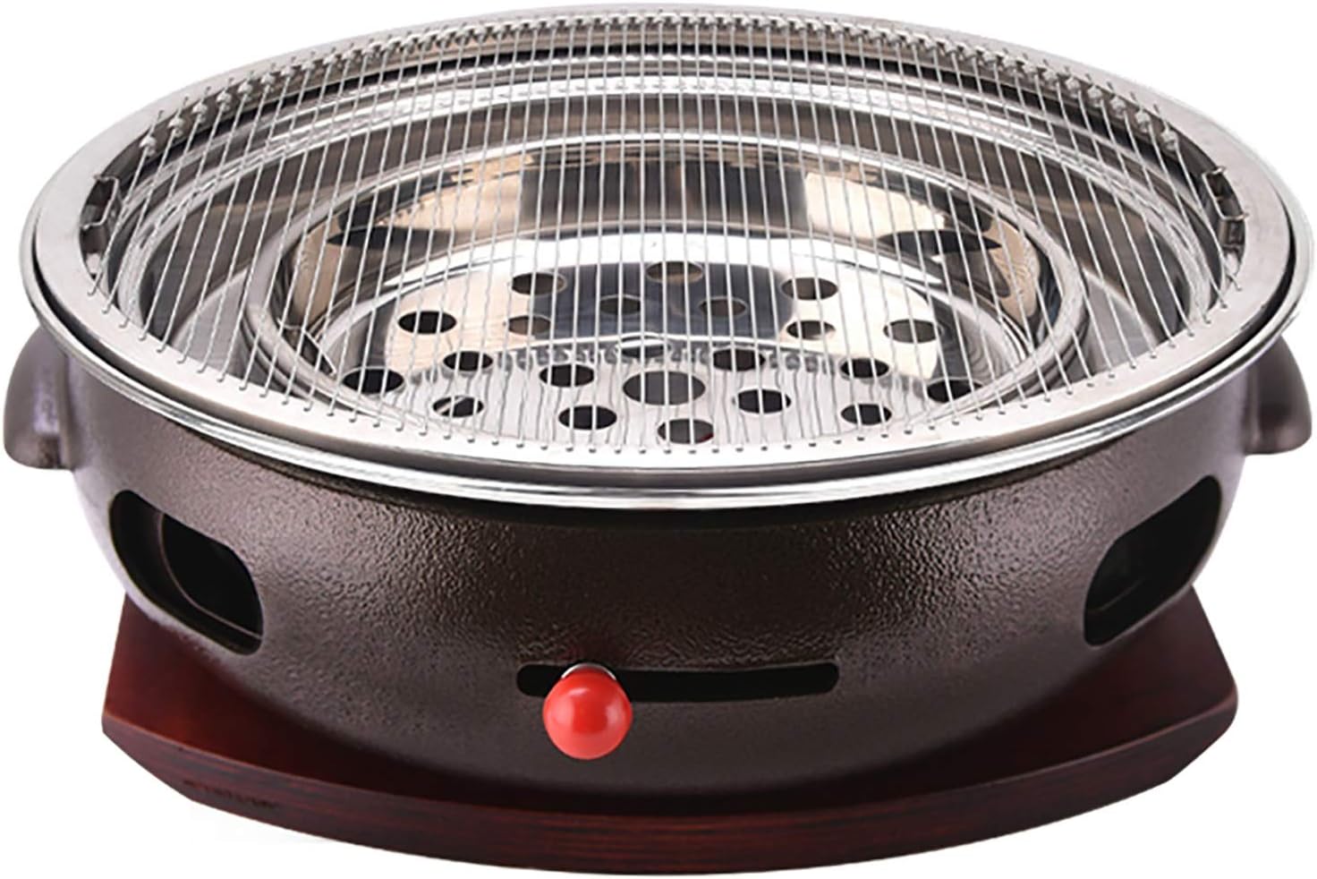 BBQ Barbeque Barbecue Grill, BBQ, Large Cast Iron Barbecue Meat Stove, Korean Household Charcoal Grill, Maifan Stone Baking Pan, Indoor Outdoor (Color : A)