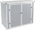Outdoor Horizontal Storage Sheds 41 Cu.ft Resin Large Storaged Box with Floor Thickened & Gas Spring, Easy to Assemble, Prefect for Garden, Patios, Backyards