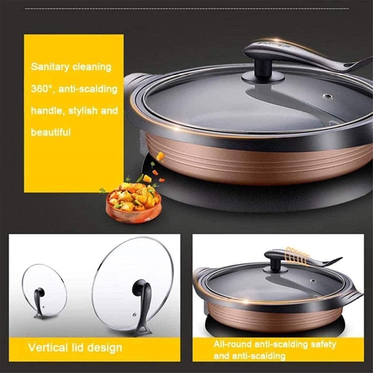 Indoor Korean Barbecue Grill Barbecue Grill 1800W Electric Teppanyaki Non-Stick Table Grill Griddle Smokeless BBQ Hot Plate,High Temperature Resistance and Corrosion Resistance/Frying Pan,Portab