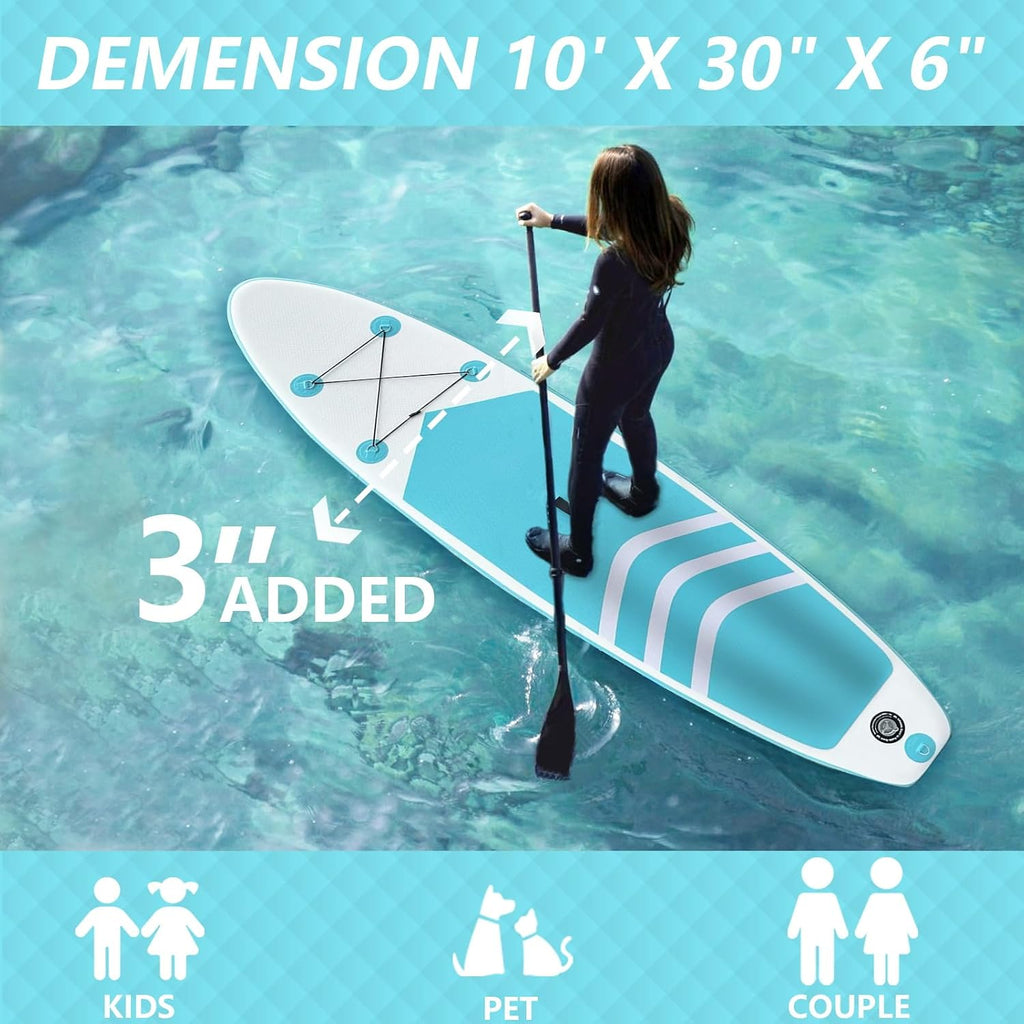 Inflatable Stand Up Paddle Board, 10' SUP with Premium Accessories, Yoga Board for Youth & Adult