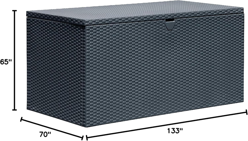 Arrow 4' x 2' x 2' Spacemaker Anthracite 134 Gallon Hot-Dipped Galvanized Steel Storage Deck Box