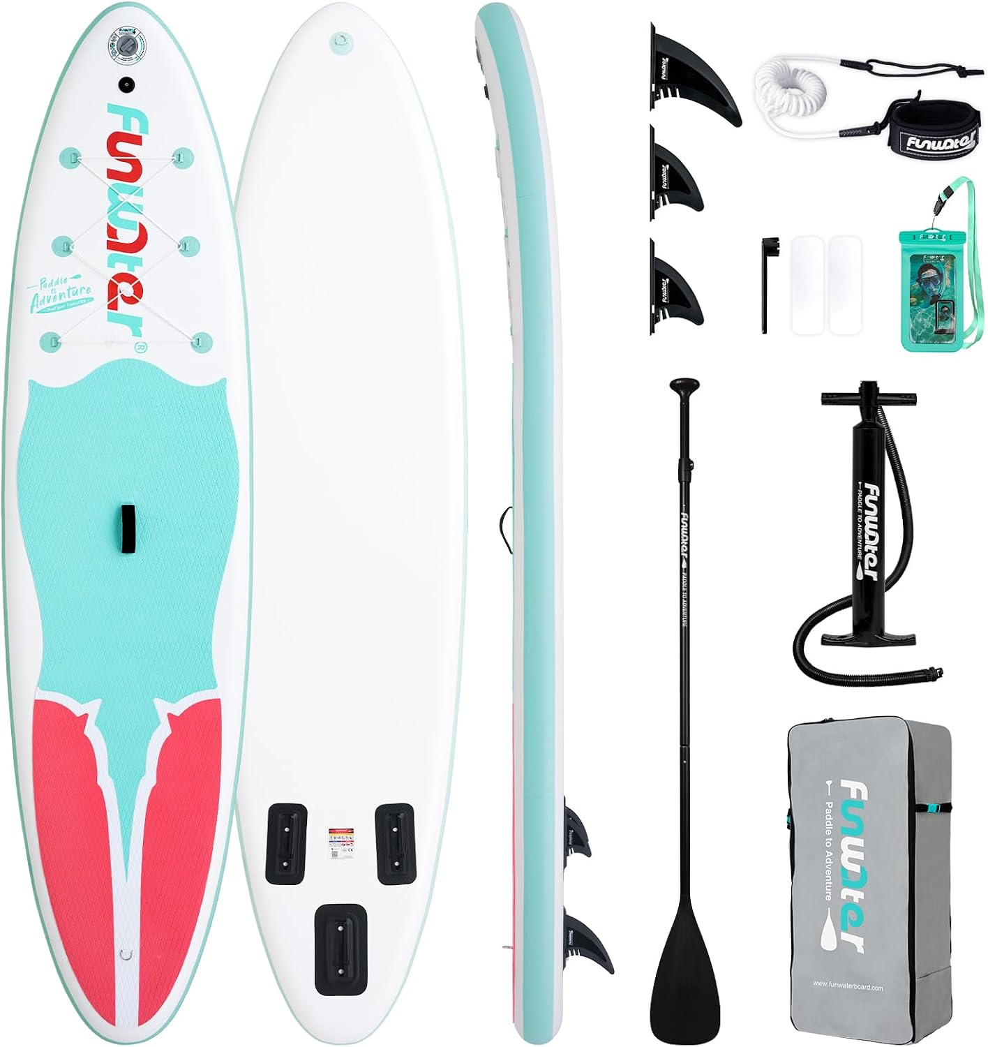 FunWater Inflatable Stand Up Paddle Board 10'6'/11'/11'6' Paddle Board for Adults & Youth, Paddleboards Inflatable with Premium SUP Accessories, Wide Stable, Non-Slip Comfort Deck