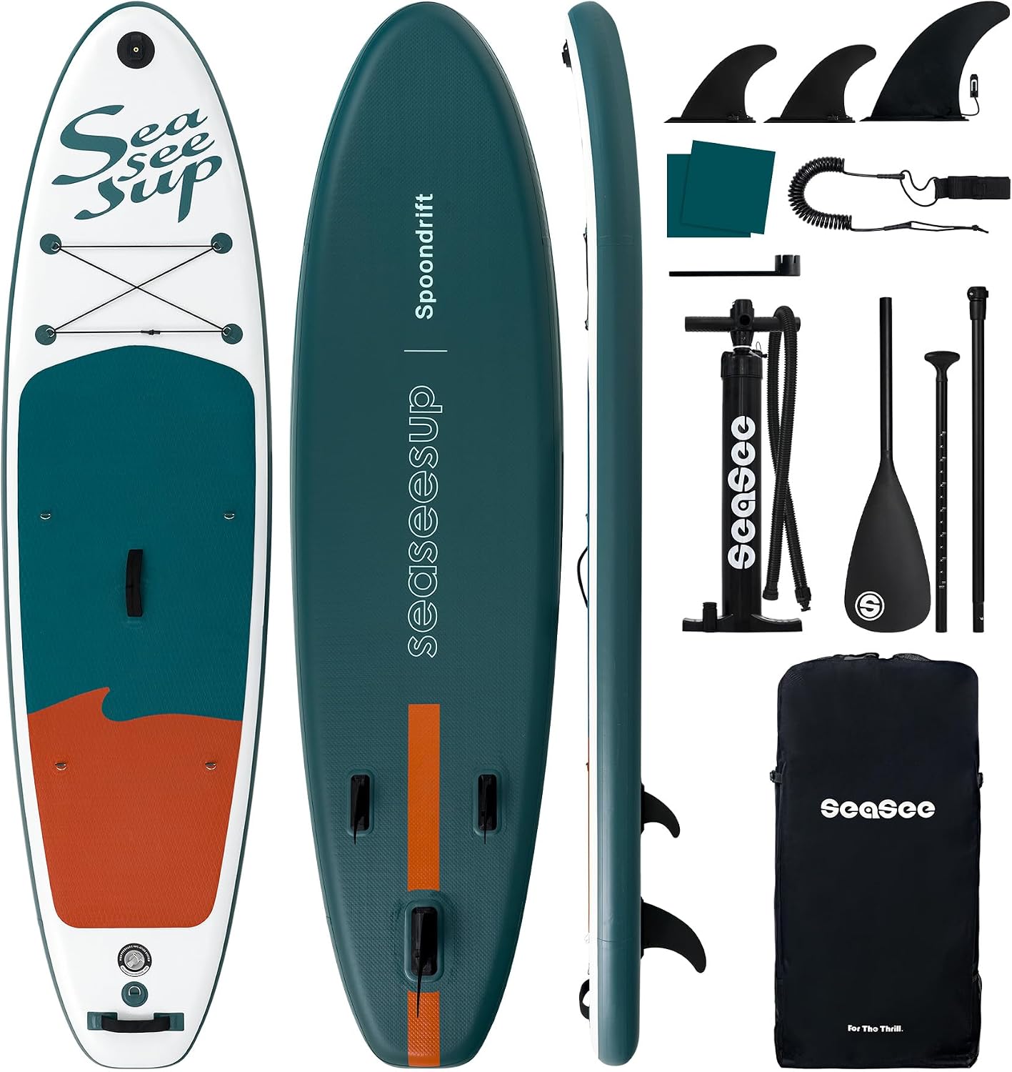 Inflatable Stand Up Paddle Board Includes Paddle, Dual Action Pump, and Accessories 11ft Lightweight iSUP, 33'*6' Wide Stable Design, Anti-Slip EVA Deck, Paddle Board for Adults