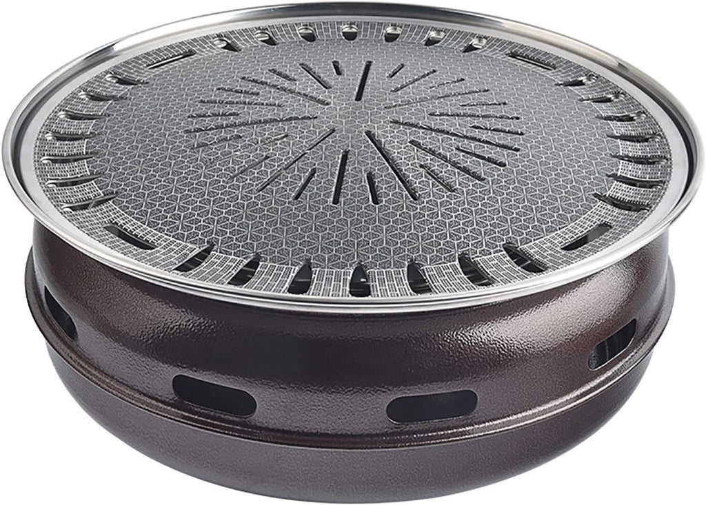BBQ Barbeque Barbecue Grill, BBQ, Korean Smokeless Household Charcoal Grill, Galvanized Sheet Barbecue Stove, Split Design, Easy to Clean (Color : F)