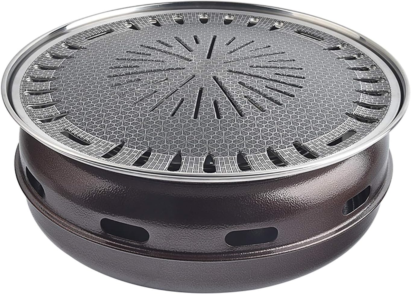 BBQ Barbeque Barbecue Grill, BBQ, Korean Smokeless Household Charcoal Grill, Galvanized Sheet Barbecue Stove, Split Design, Easy to Clean (Color : F)