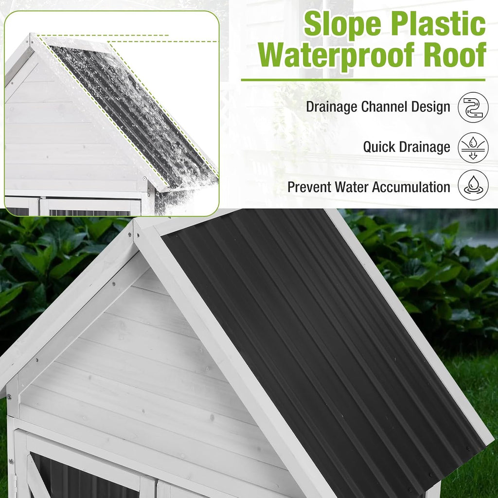Outdoor Storage Shed with Metal and Wood Frame, Weatherproof Resin Panel and Roof Garden Sheds Garden Sheds with Adjustable Shelves, Tool House with Elevated Floor for Backyard Garden(Black)