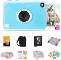 Kodak Printomatic+ Full Color Instant Print Digital Camera Gift Bundle + Case + Zink 2x3 Sticky Back Photo Paper 20pk + Album + Sticker Sets + Sticker Frames + Hanging Frames + Markers - Blue