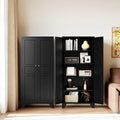 Letaya Black Storage Cabinet with Feets-Metal Home Kitchen Pantry Cabinets with Doors and Adjustable Shelves,Organization Locker for Cupboard/Bedroom/Dining/Living/Bathroom/Office/Garage Room (Black)