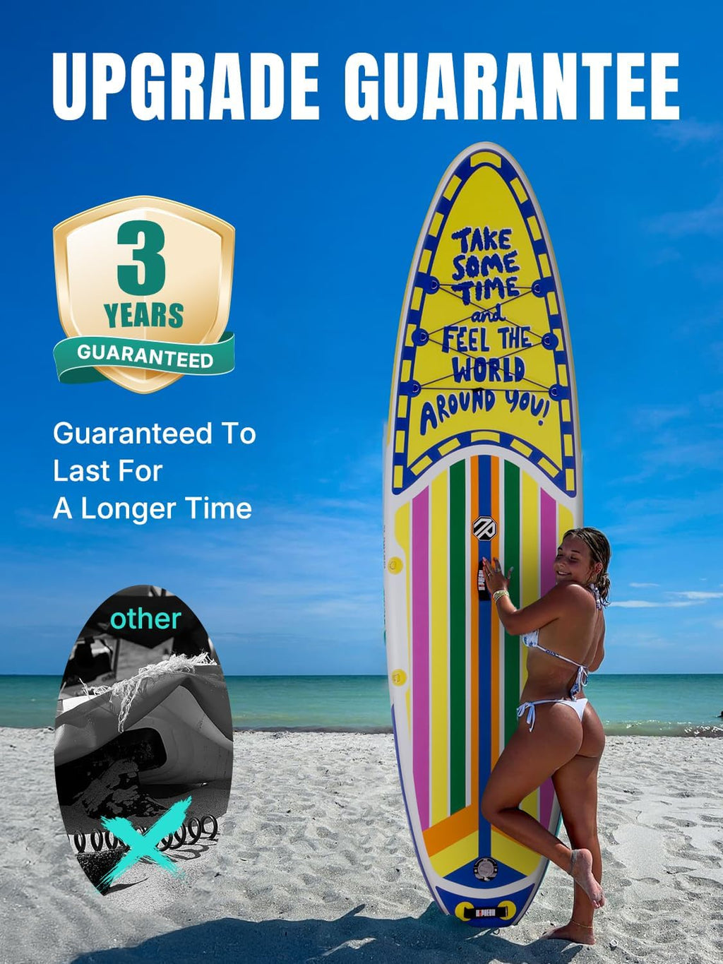Niphean Inflatable Stand Up Paddle Board with SUP Accessories, Anti-Slip EVA Deck, 10'6'' Inflatable Paddle Boards for Adults & Youth of All Skill Levels