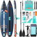 Niphean PRO (Extra Large) Inflatable Paddle Board with Seat, 11'6'/12'6' Stand Up Paddle Board with Pressure Gauge, StabilTrac Fin, Upgraded All-Round/Touring SUP for Adult Adventures, 2+1 Person