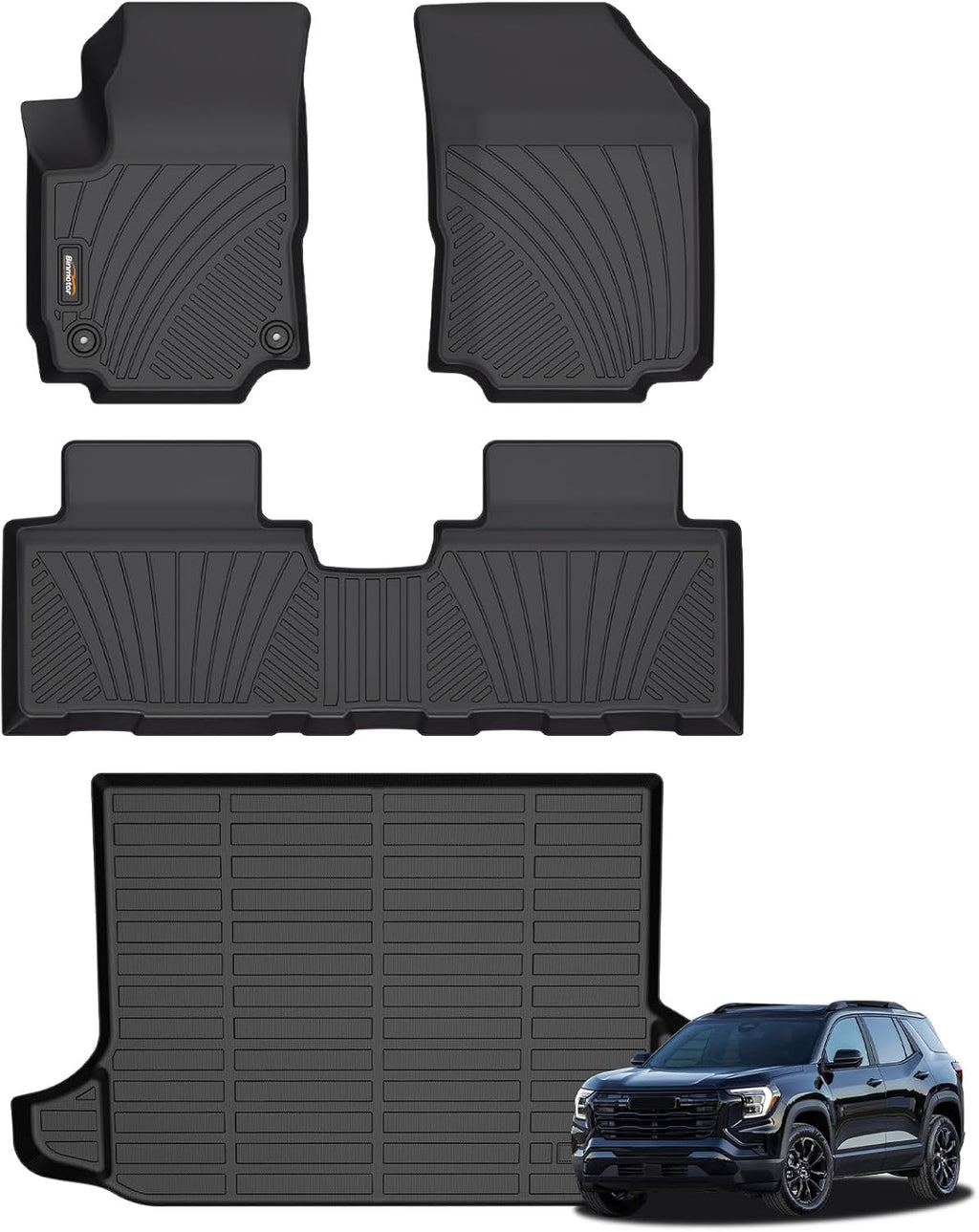 Binmotor-Floor Mats Cargo Liner Set for GMC Terrain 2024-2018,2018-2024 Chevy Equinox, All Weather Car Floor Mats 2024 GMC Terrain/Chevy Equinox Accessories for Terrain