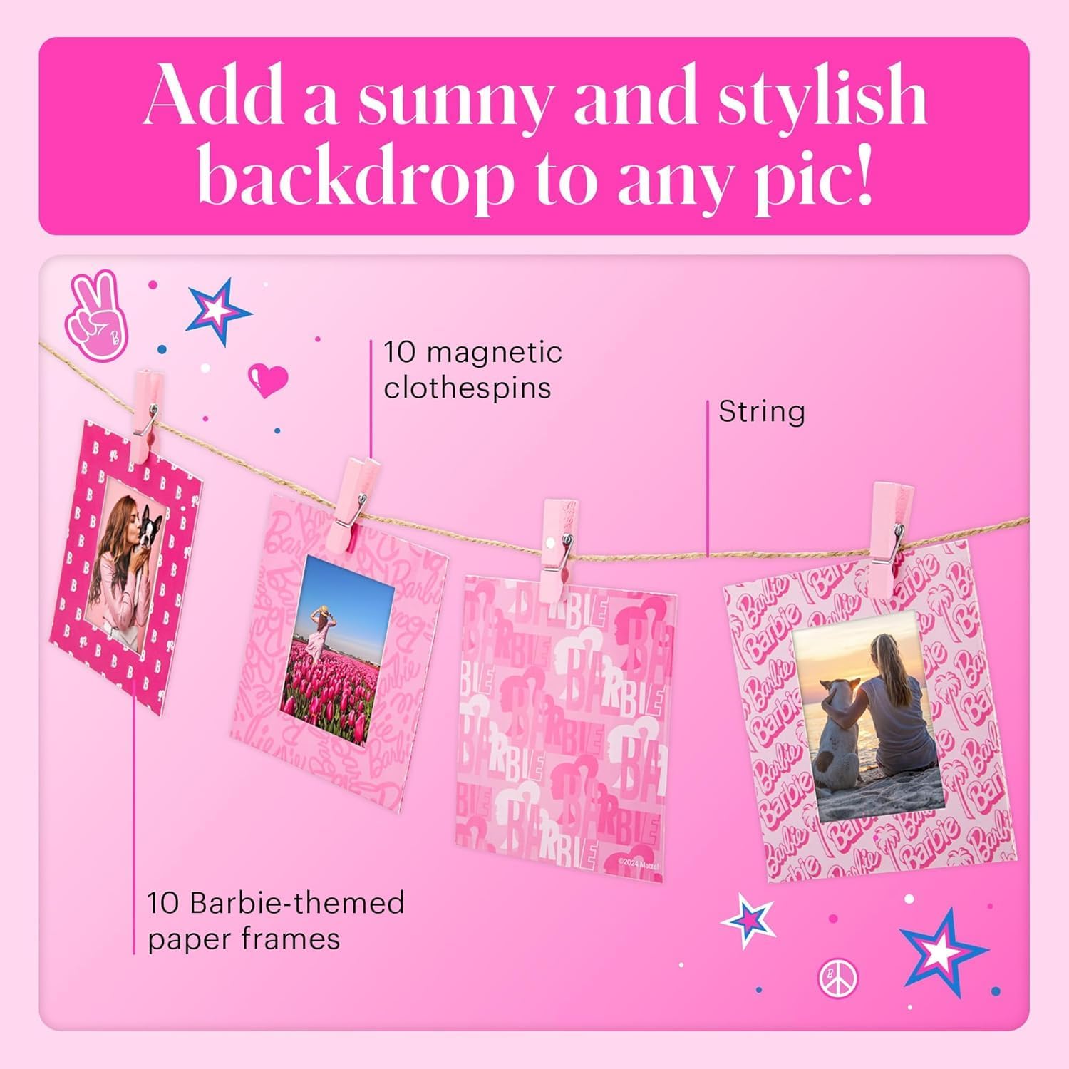 Kodak x Barbie Printomatic Full-Color Instant Print Digital Camera Barbie Gift Bundle (Signature Style)+ Barbie Case, Photo Album, Sticker & Hanging Frames, 50 Stickers + Zink Paper (20 Sheets)