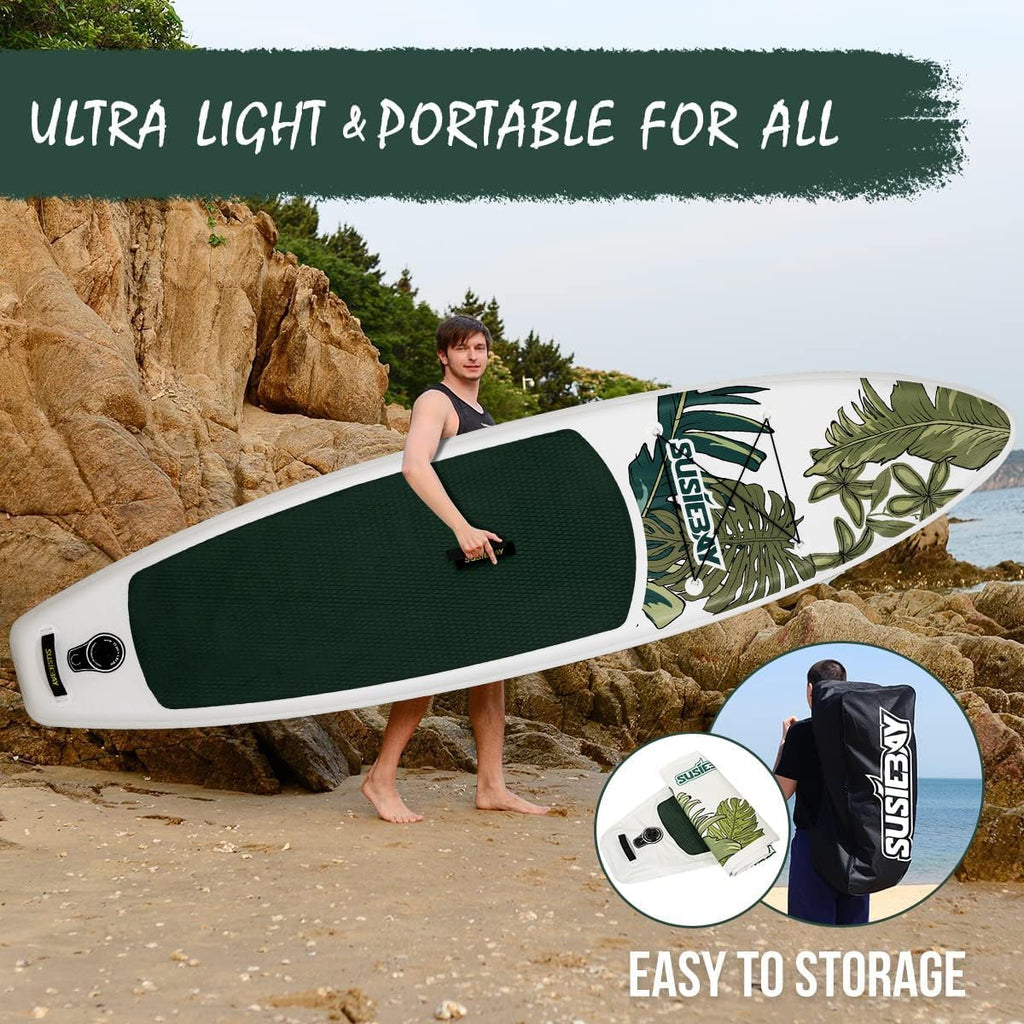 Inflatable Stand Up Paddle Board, 11ft 10'6' Paddle Board for Adults & Youth, Durable SUP Accessories with Non-Slip Deck, Dual Hand Pump,10L Dry Bag,108L Backpack