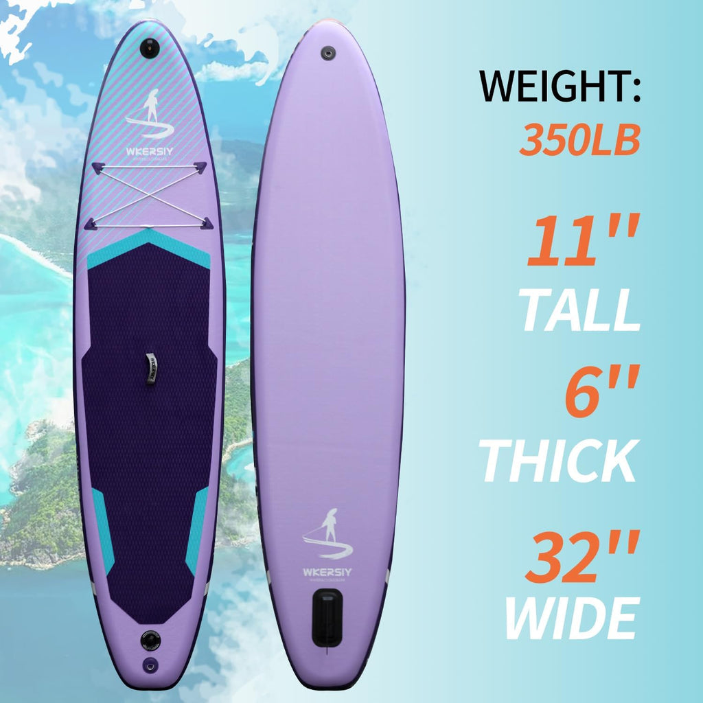 11'32'6 Premium Inflatable Stand Up Paddle Boards with Durable SUP Paddle Board Accessories Wide Stable Design Includes Backpack Required Parts Non-Slip Comfort Deck for Youth & Adults