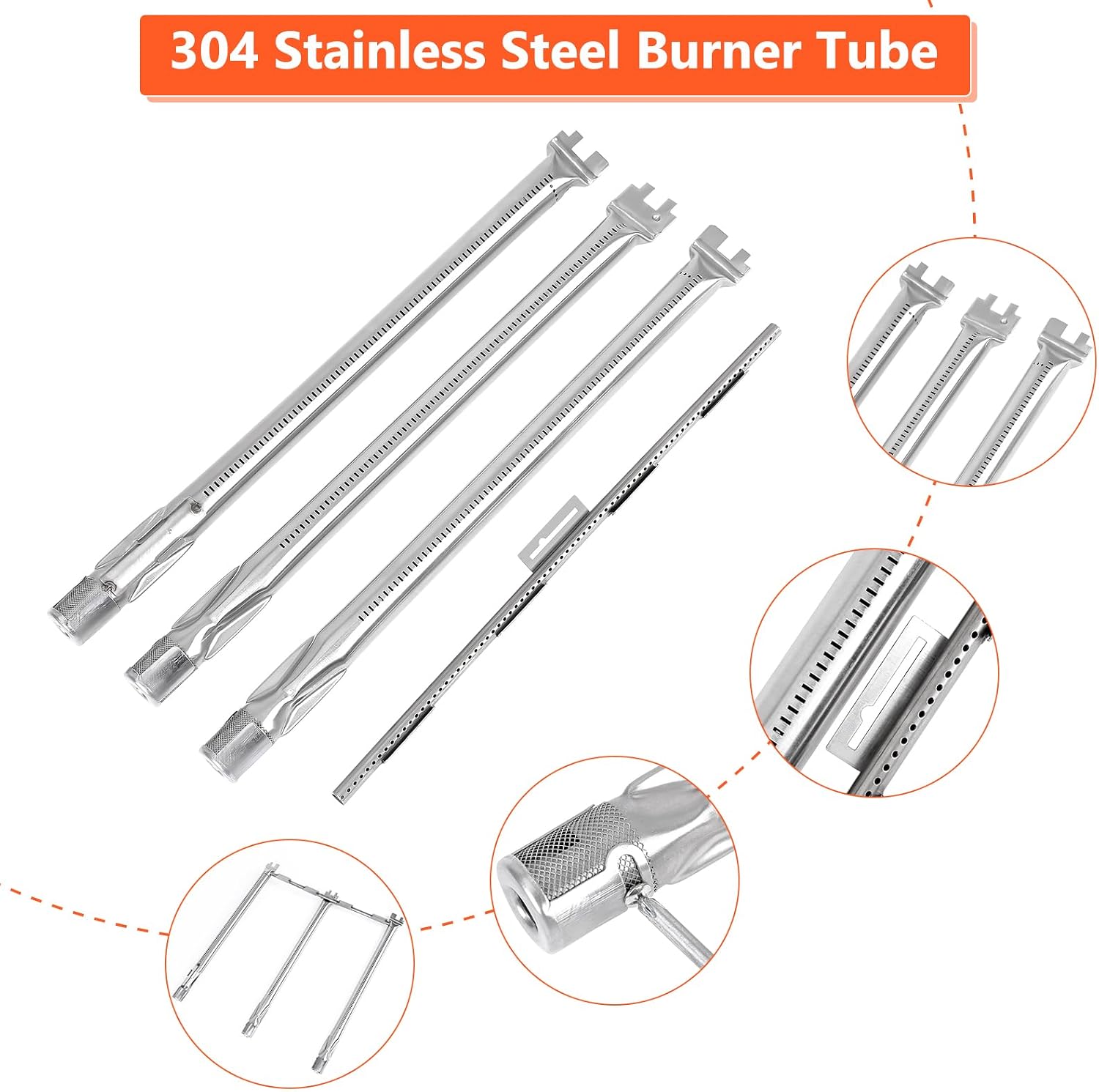 QuliMetal 69787 Grill Burner, Cooking Grates and Grill Cover for Weber Spirit 300 and GS4 Spirit II 300 Series Gas Grills