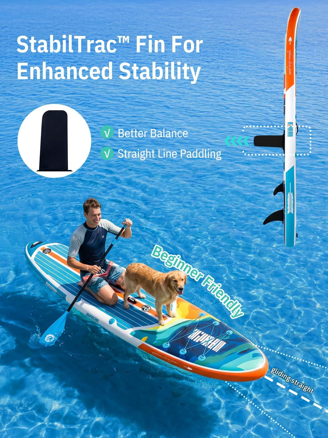 Niphean Inflatable Stand Up Paddle Board with SUP Accessories, Anti-Slip EVA Deck, 10'6'' Inflatable Paddle Boards for Adults & Youth of All Skill Levels