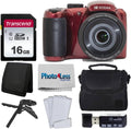 Kodak PIXPRO AZ255 Astro Zoom 16MP Digital Camera (Red) Bundle, Point & Shoot Camera Case, 16GB Memory Card, USB Card Reader, Table Tripod, Accessories