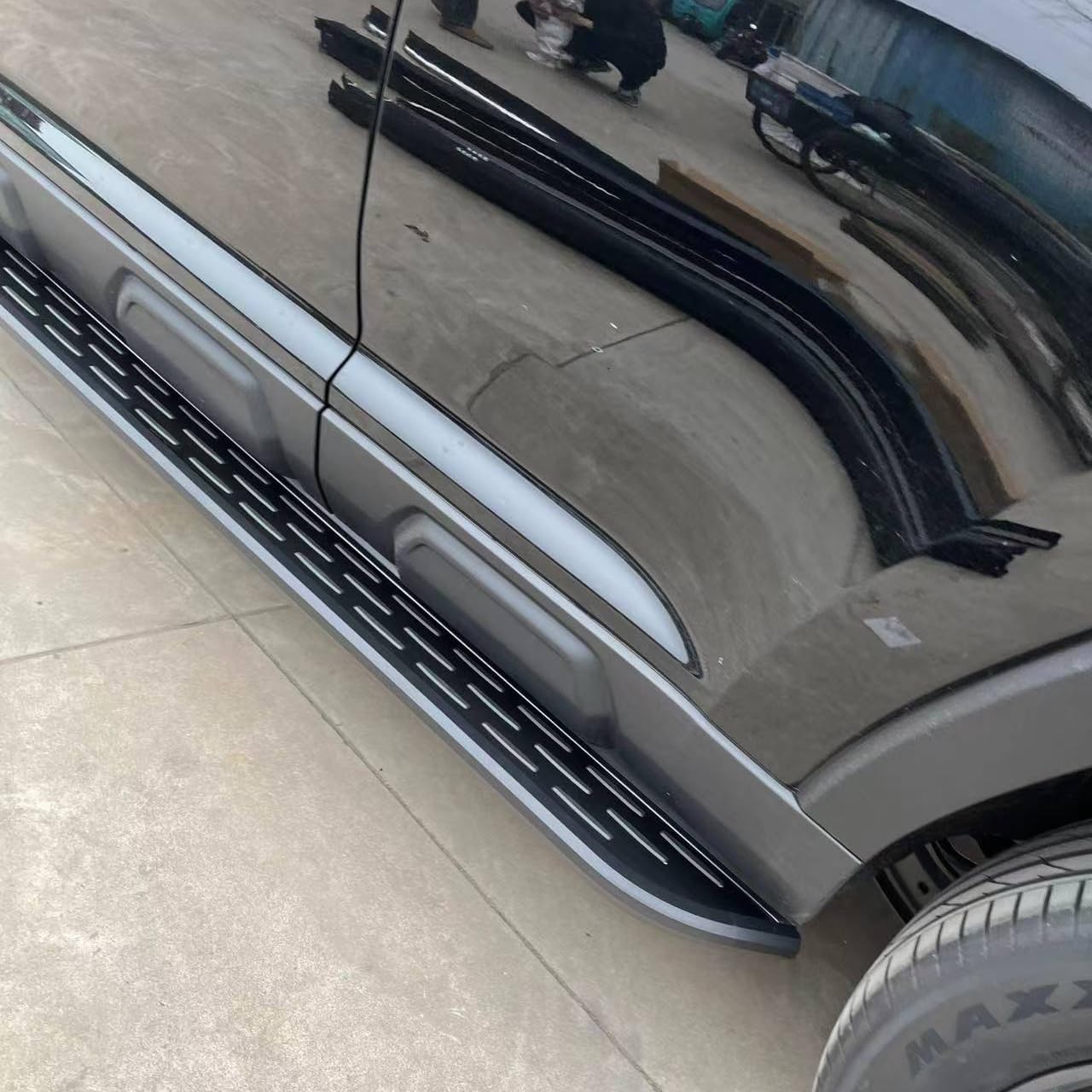 Running Boards for Volkswagen VW Atlas 2018 2019-2024 2025 S SE SEL, 2Pcs Aluminum Fixed Side Steps Bars,Heavy-Duty Step Bars,Anti-Slip Running Board for Car,Stylish Side Leaf Board(with Brackets)