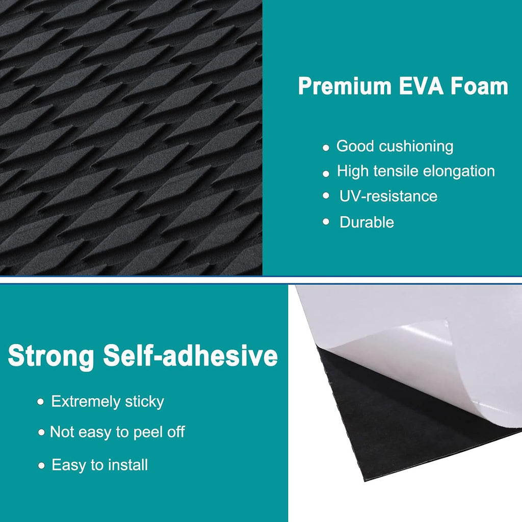 Hjdeck Boat Flooring EVA Foam Boat Decking Marine Carpet Non-Slip Decking Sheet Self-Adhesive Marine Flooring for Fishing Boat Kayak Yacht RV Swimming Pool Golf Cart 94.5'x23.6'/16.1'/11.8'