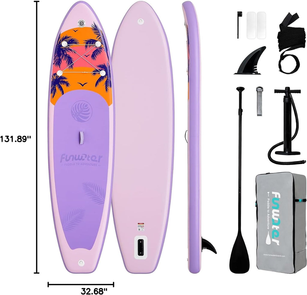 FunWater Stand Up Paddle Board Ultra-Light Inflatable Paddleboard with SUP Accessories for Adults & Youth of All Skill Levels