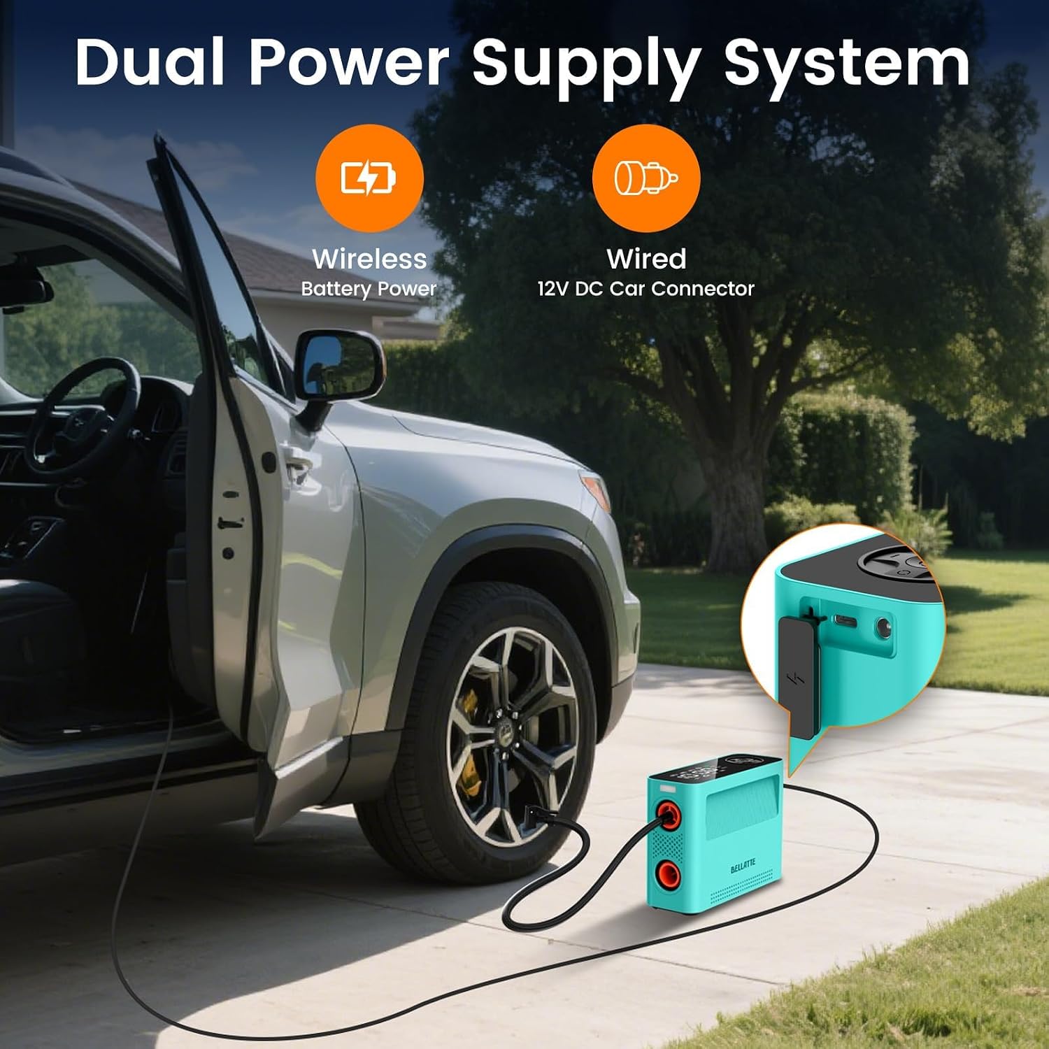 Electric Paddle Board Pump 150PSI - 4X Faster SUP Pump, Auto Air Compressor for SUP, Car Tires, Bike, Ball, Kayak, Tent, Float (Portable & Auto-Off & Inflator & Deflator)