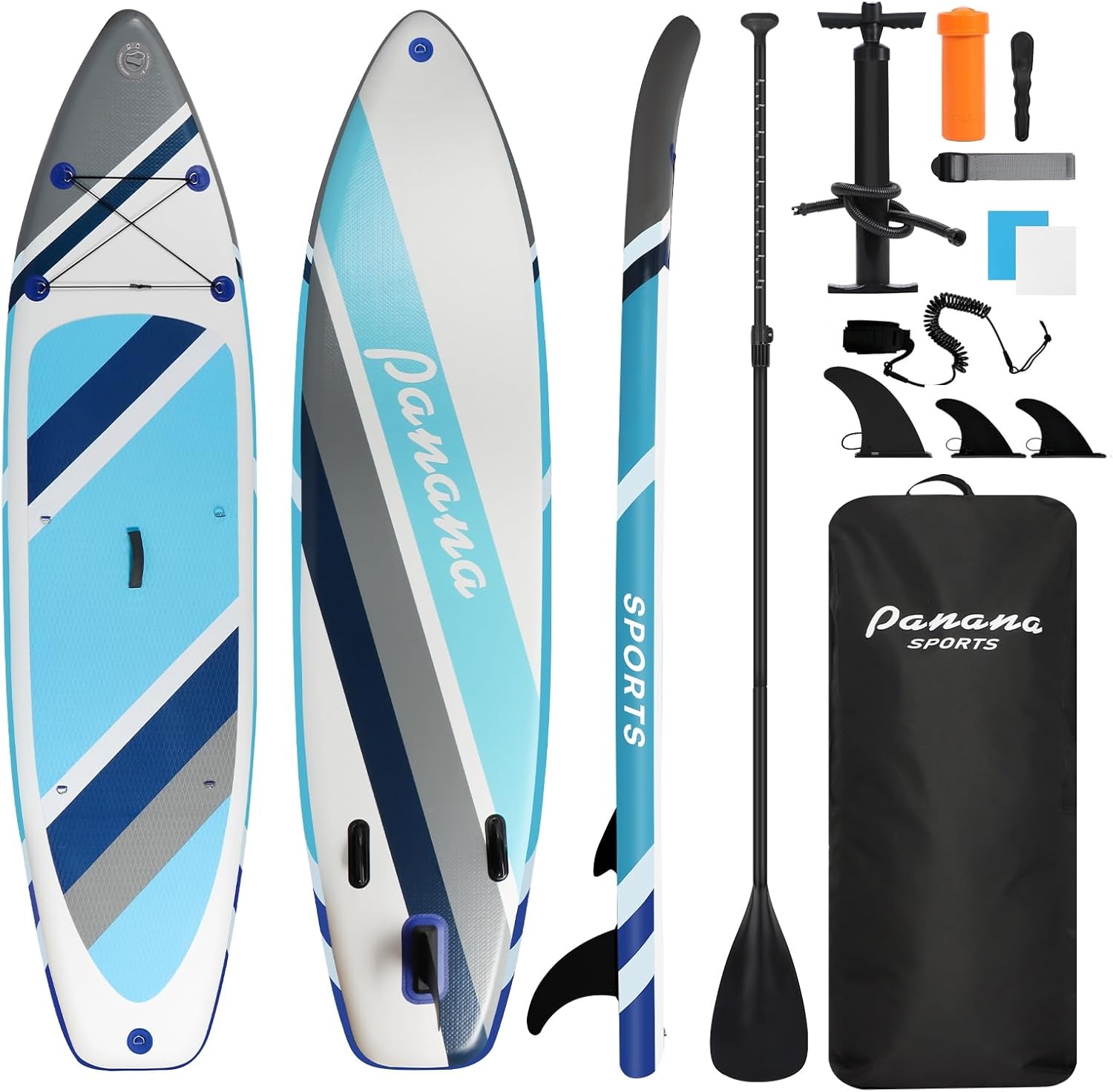 Panana Inflatable Stand Up Paddle Board 10'/10'8''x30''/32''x6'' iSUP Non-Slip Deck Paddleboard for Adults Beginners Youth, with Paddle Pump Fins Leash Backpack