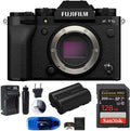 Fujifilm X-T5 Mirrorless Digital Camera Body Bundle, Includes: SanDisk 128GB Extreme PRO SDXC Memory Card, Spare Fujifilm NP-W235 Battery and More (6 Items) (Black)
