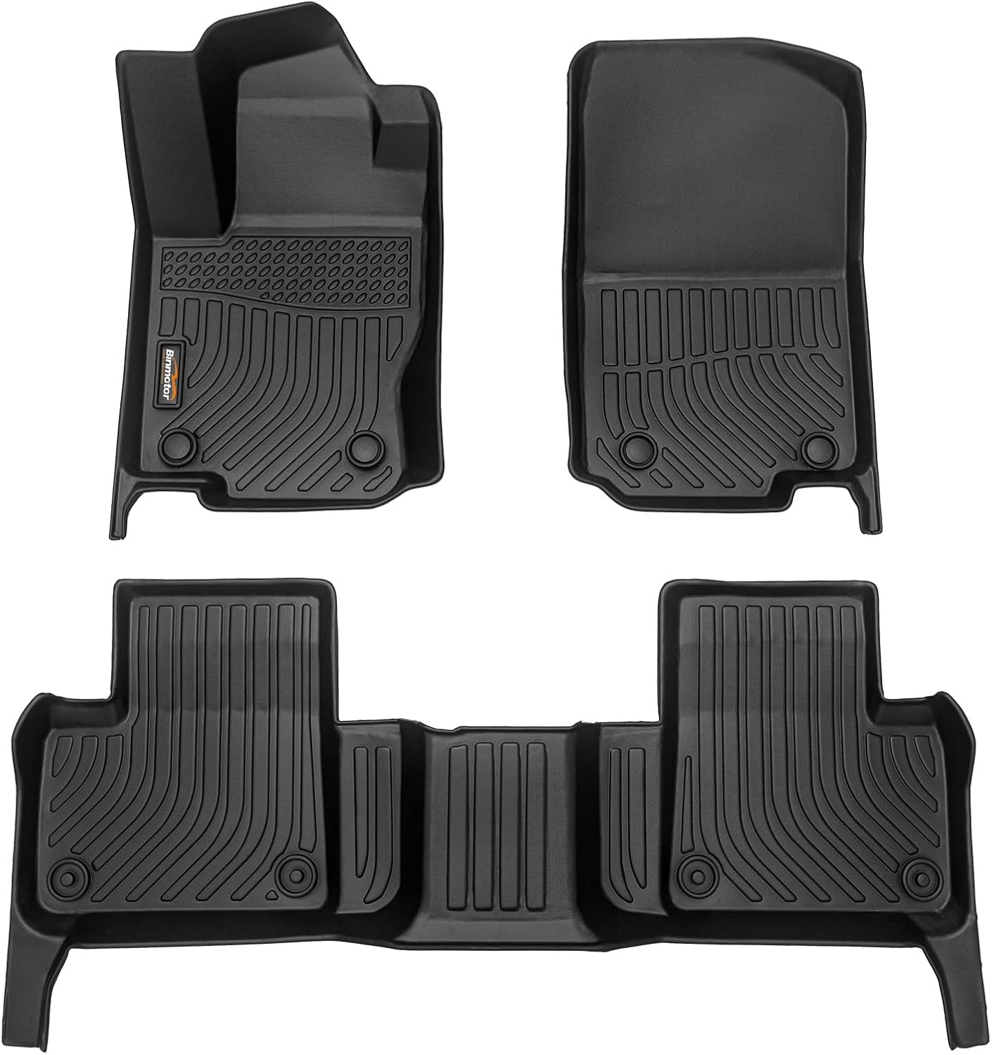 Binmotor-All Weather Car Floor Mats for 2012-2019 Mercedes Benz GLE/ML/GL Series,1st & 2nd Row Set, TPE Car Floor Liners for ML/GL/GLE/GLS Accessories Mats Trunk Mats-Black